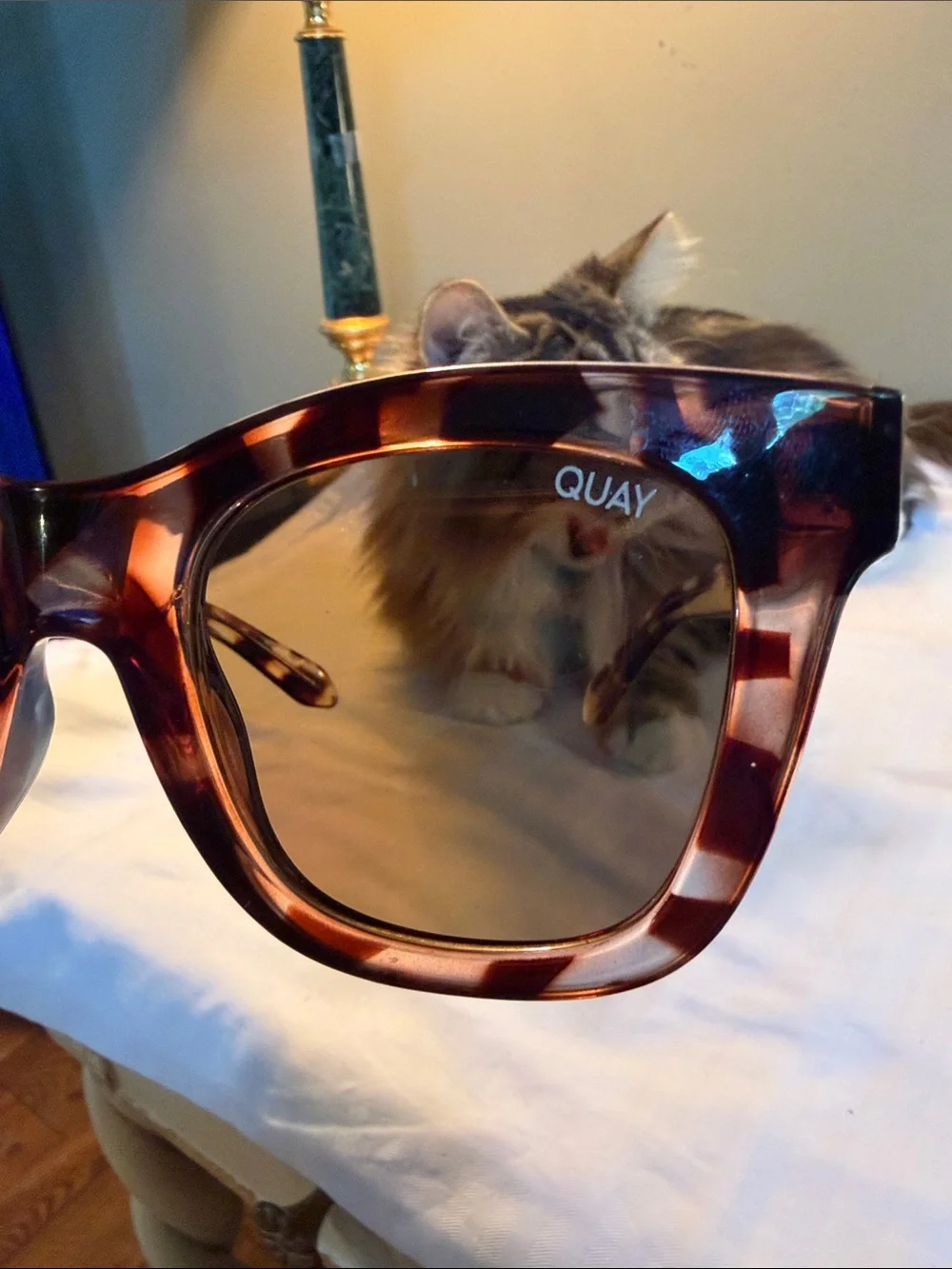 QUAY Tortoiseshell Cat-Eye Sunglasses - Brown